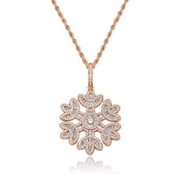 image-Snowflake shape pendant full of zircon hip hop men and women personality necklace accessories Jinao jewelry factory direct sales