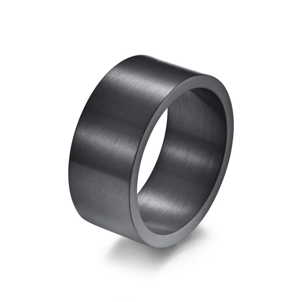 image-Titanium Steel Ring 10mm Matte Silver Size 12