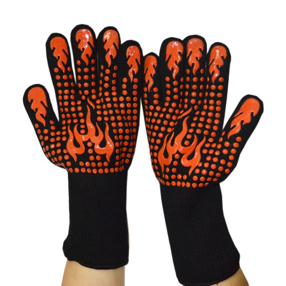 image-Fireproof BBQ Gloves - 800°F Heat Resistant Silicone
