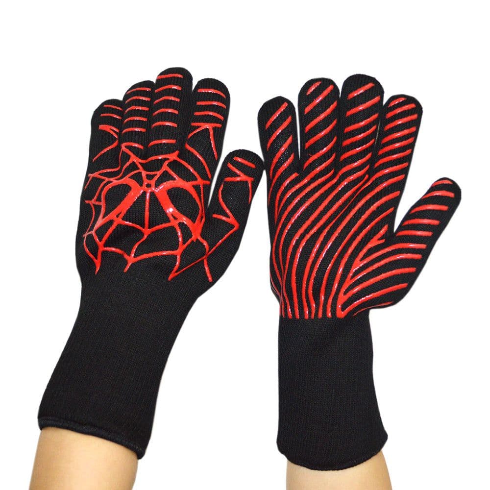image-Fireproof BBQ Gloves - 800°F Heat Resistant Silicone