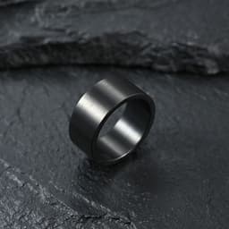 image-Titanium Steel Ring 10mm Matte Silver Size 12