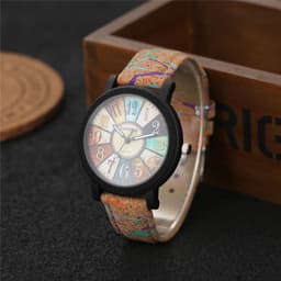 image-Casual Vintage Leather Women Quartz Wrist Watch Gift Clock
