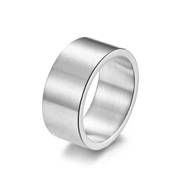 image-Titanium Steel Ring 10mm Matte Silver Size 12