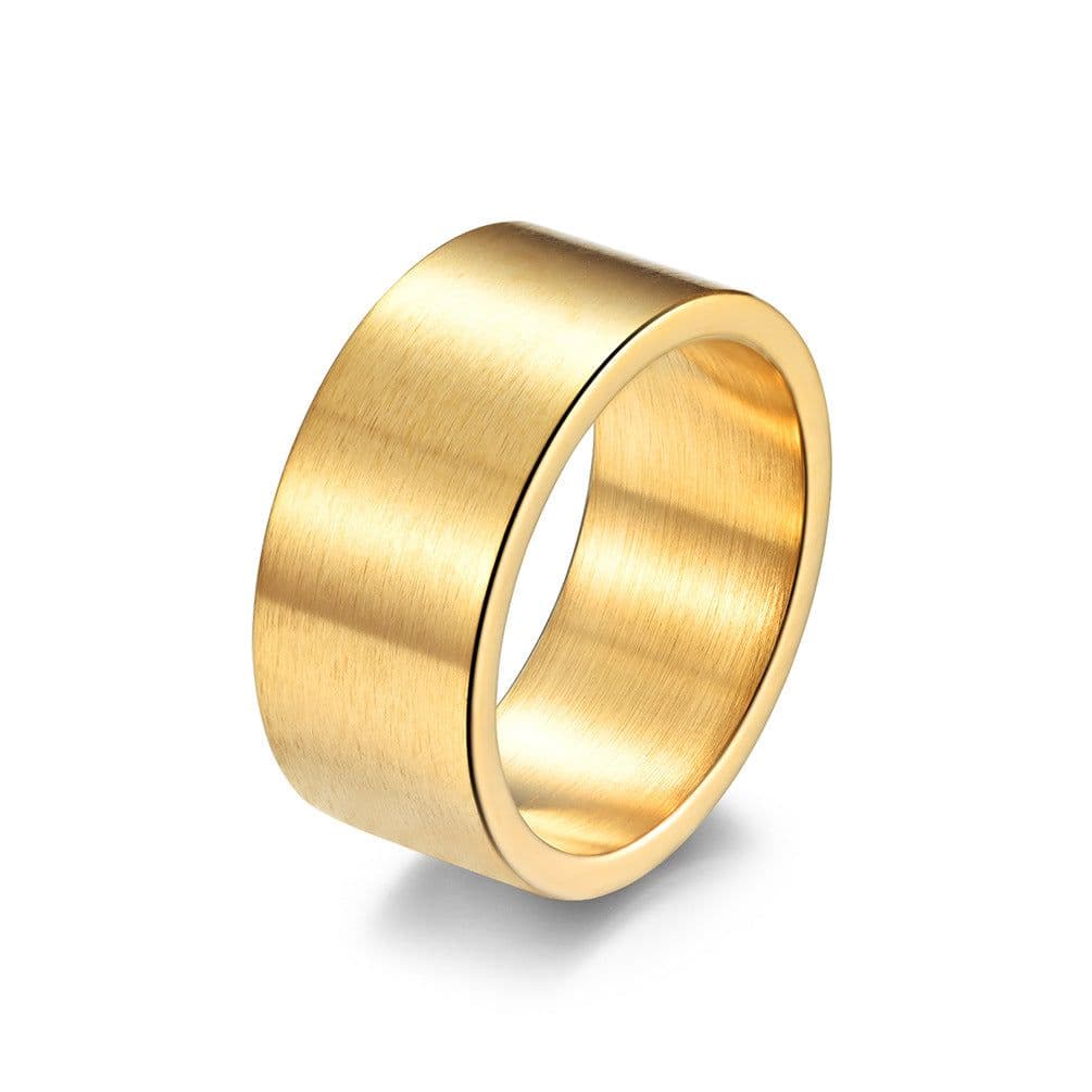 image-Titanium Steel Ring 10mm Matte Silver Size 12