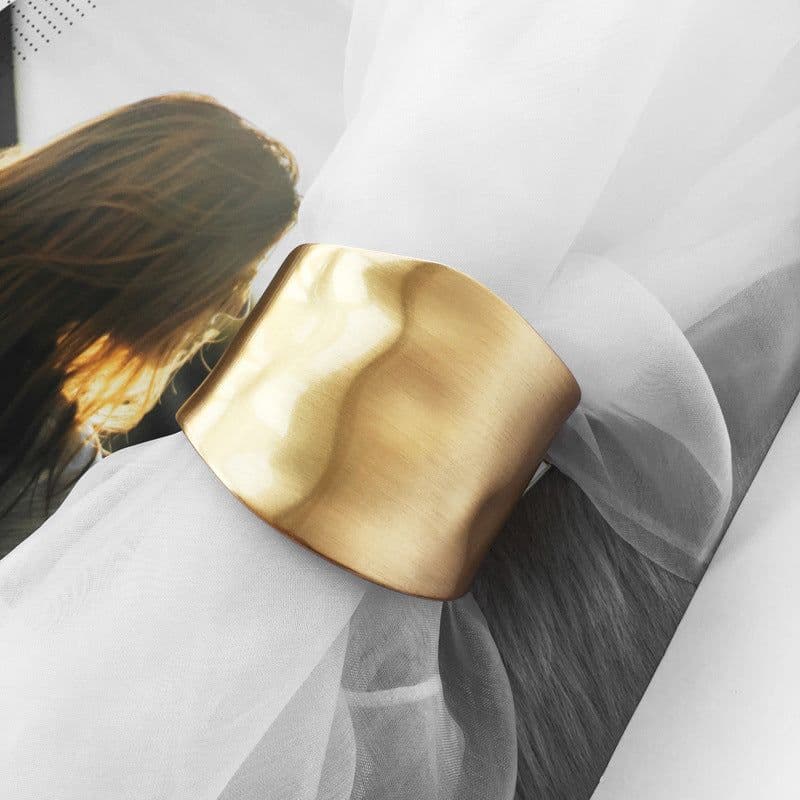 image-2020 summer new European and American popular simple exaggerated wide-brimmed bracelet minimalist spring buckle bracelet dropshipping
