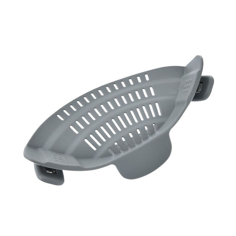 image-Cross-border kitchen pot side drainer fruit and vegetable noodle baffle silicone filter water divider pour vegetable leak-proof gadget