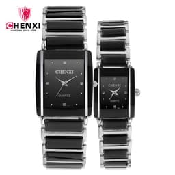 image-CHENXI Couple Watch Ceramic Square Black 30M