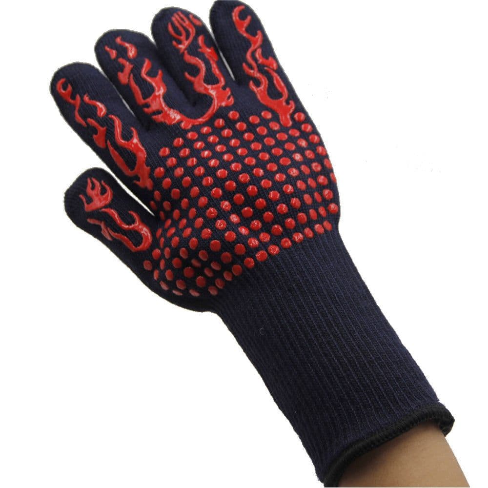 image-Fireproof BBQ Gloves - 800°F Heat Resistant Silicone