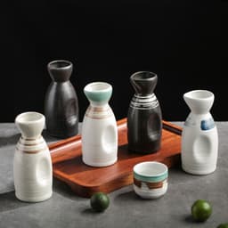 image-Japanese Style Ceramic Wine Pot - Handmade Baijiu Carafe