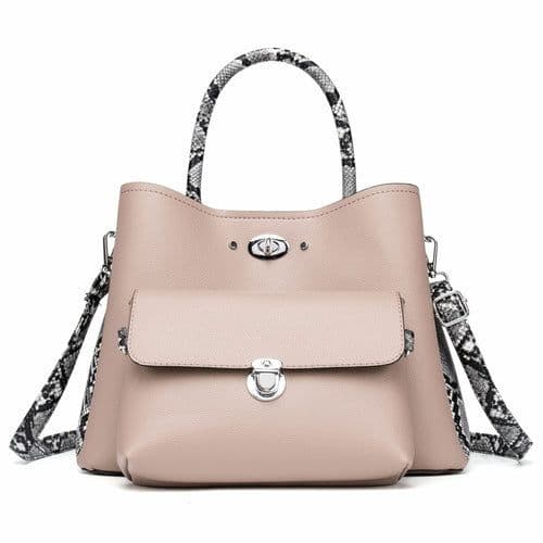 image-Two Pieces Snake Pattern Strap Messenger Bag