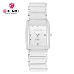 image-CHENXI Couple Watch Ceramic Square Black 30M
