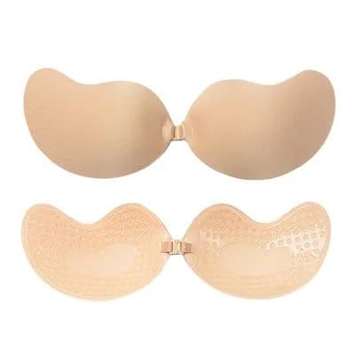 image-Silicone Invisible Bra - Mango Black Strapless D Cup