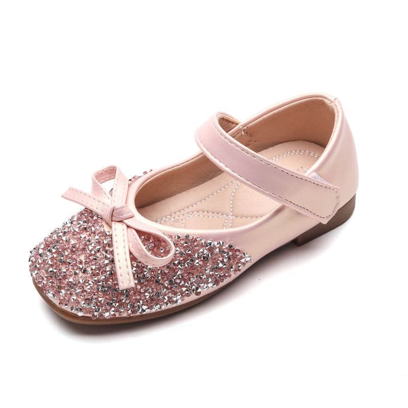 image-Sequin Princess Rhinestone Shoes for Girls, Pearlescent Powder, Low Top, Dancing Performance