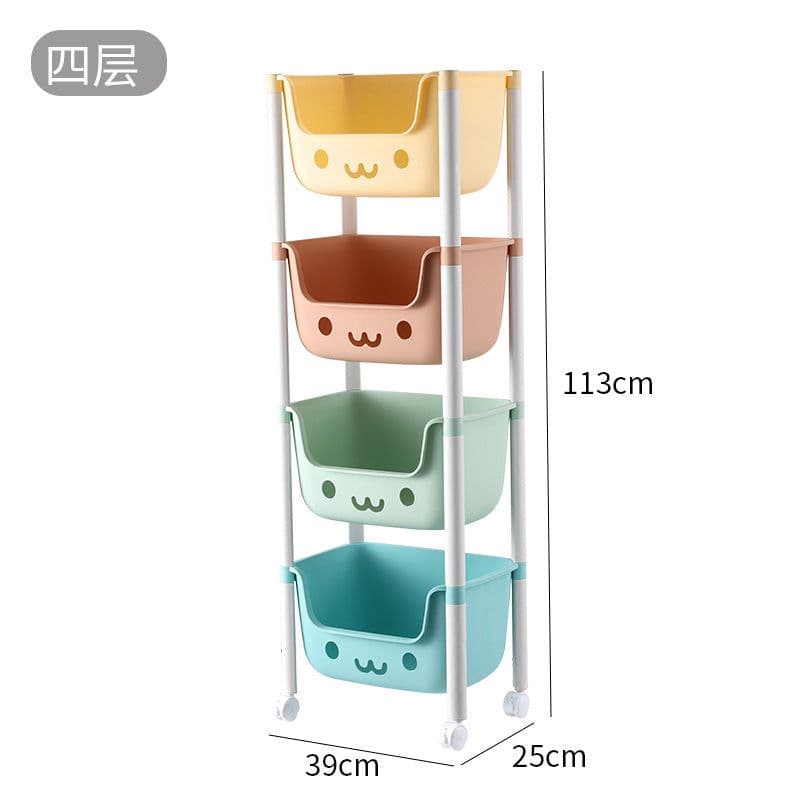 image-Silver Cat Storage Rack 3-Layer Mobile Shelf