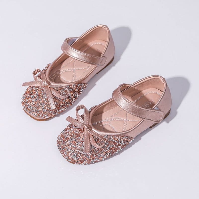 image-Sequin Princess Rhinestone Shoes for Girls, Pearlescent Powder, Low Top, Dancing Performance