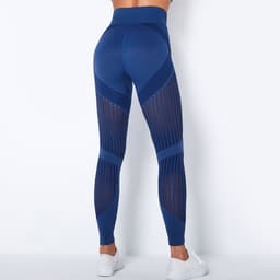 image-Cross-border new seamless knitted quick-drying hollow yoga fitness pants high-waisted hip-lifting tight-fitting sports yoga pants in stock