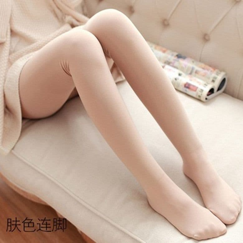 image-Black Nylon Pantyhose Plus Velvet - Medium Thickness