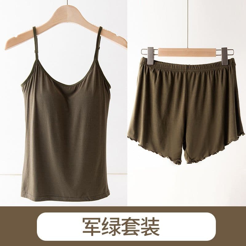 image-Sepsweet Modal Camisole Set Khaki XL