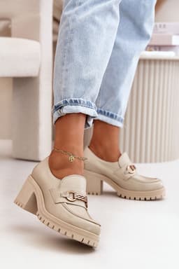 image-Heeled low shoes Step in style