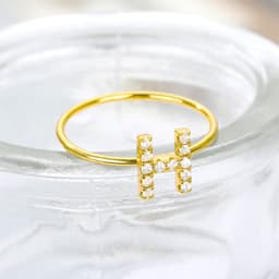 image-Letter ring Z gold plated stainless steel