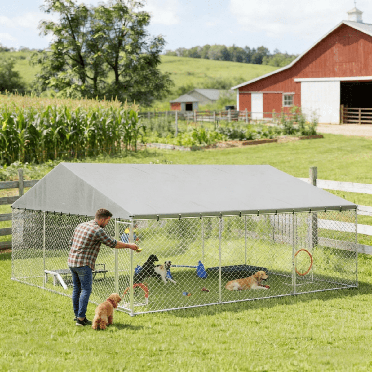 image-Dog Kennel Outdoor Large Silver Walk-in