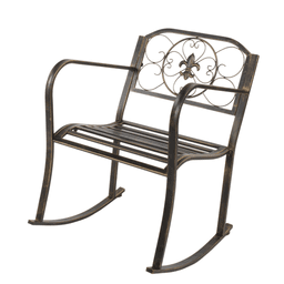 image-Rocking Chair - Bronze Wrought Iron, 60" L x 24" W x 32" H