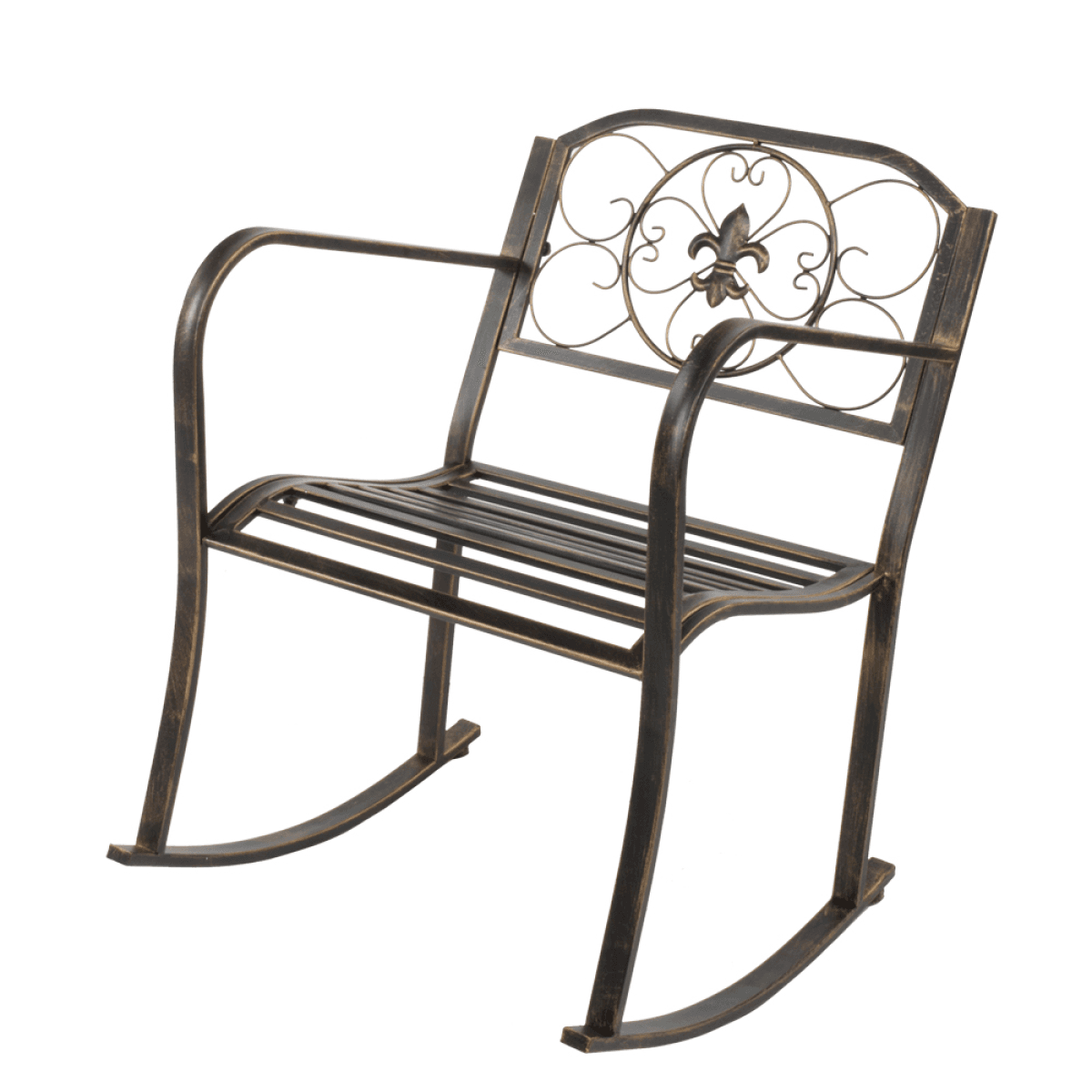 image-Rocking Chair - Bronze Wrought Iron, 60" L x 24" W x 32" H
