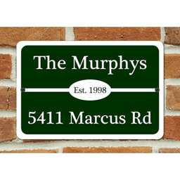 image-Personalized Family Name Metal House Sign Plaque Customizable Address Numbers