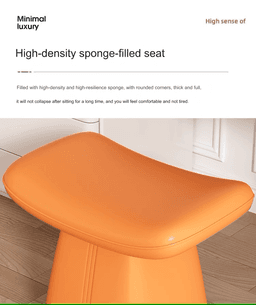 image-Vibrant Orange Leather Changing Stool