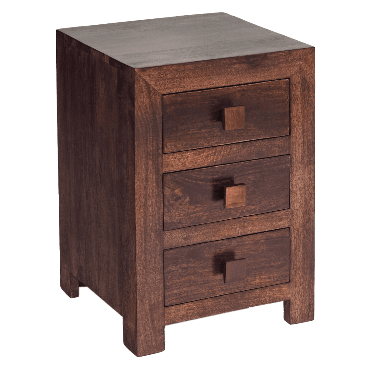 image-Toko Dark Mango 3 Drawer Bedside