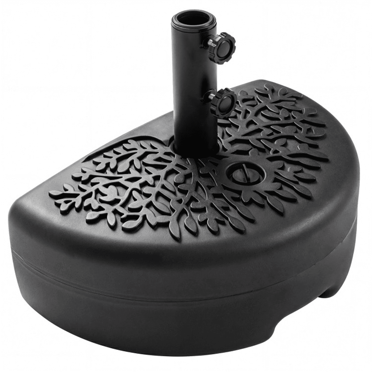image-Refillable Half-Round Umbrella Base - 55 LBS Mixed Fill Stability, Black