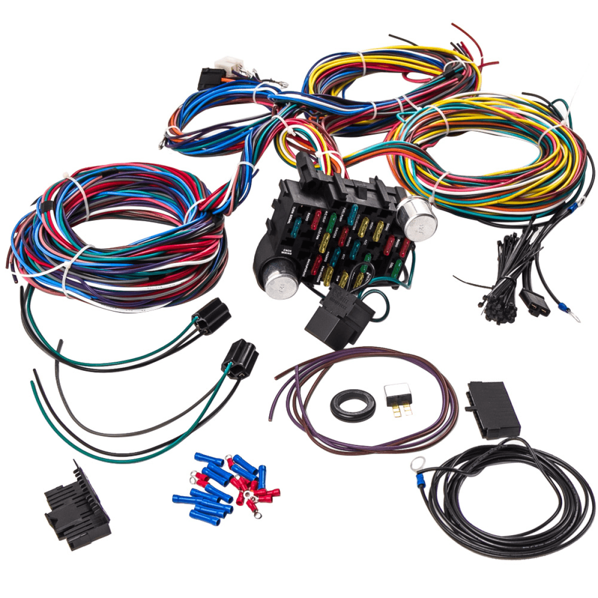 image-Universal Wiring Harness Kit - Fit for Chevy Chevelle 1964-1972 & More (21 Circuits)