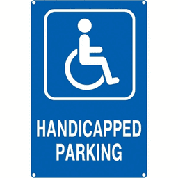 image-Handicapped Metal Parking Sign with Reflective Surface, 8x12 inches