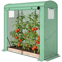 image-Garden Bed with Mini Greenhouse - Green 79"W