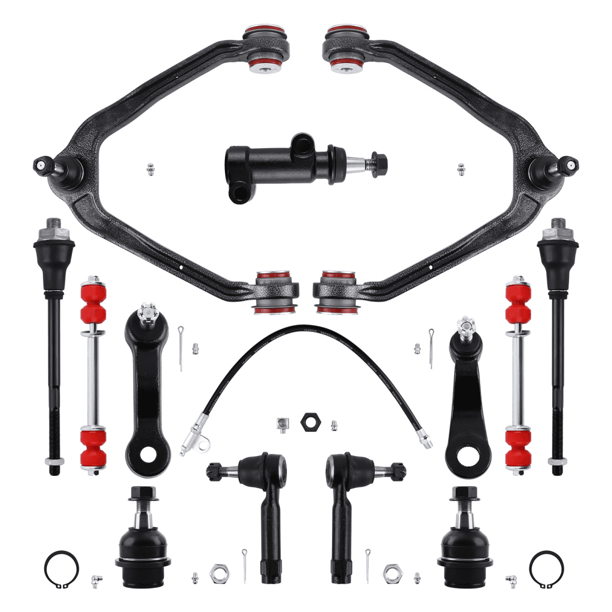 image-13pcs Control Arms Kit PU Bushings for Chevy Silverado GMC Sierra 1500 4WD