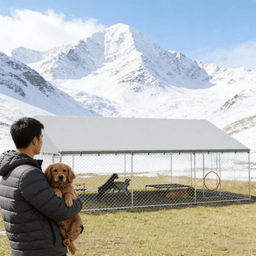 image-Dog Kennel Outdoor - Silver Large Walk-In