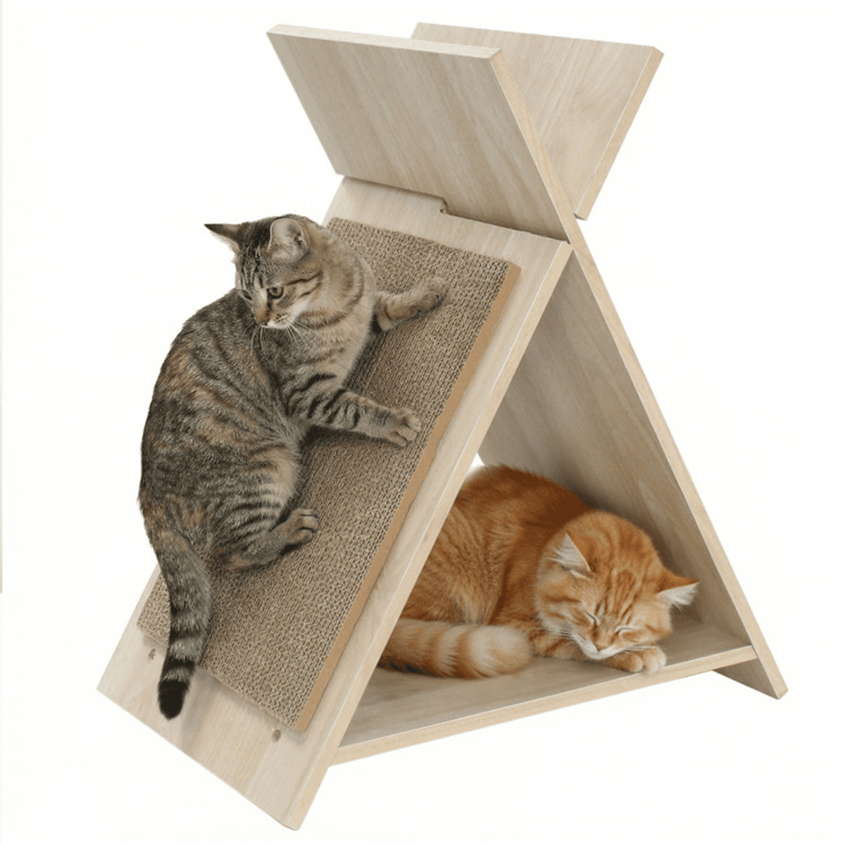 image-Multi-Functional Cat Scratcher - 18.5"x12"x21" Natural