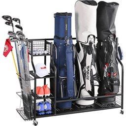 image-4 Golf Bag Organizer Garage Storage, Extra Large Golf Bag Storage Rack for Golf Bag, Golf Clubs and Golf Accessories, Golf Storage for Garage, Golf Clubs, Basement