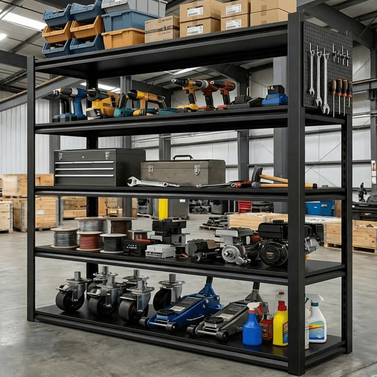 image-Heavy Duty 5-Tier Steel Shelving 72"H 48"W