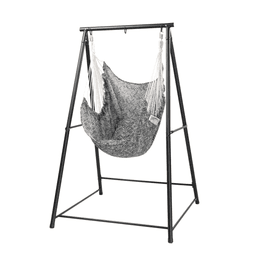 image-Hammock Chair Stand with Swing - Black 71"