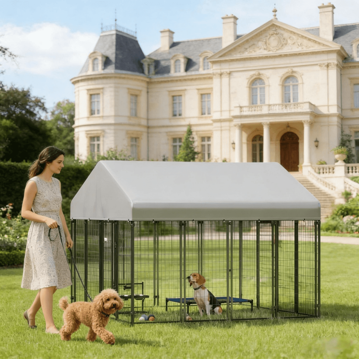 image-Dog Kennel Outdoor 8x8 Steel Large