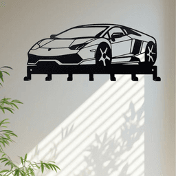 image-CIFbuy 7-Hook Black Metal Key Holder Wall Mount