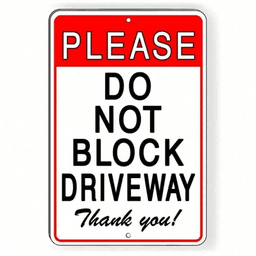 image-Heavy Duty 8x12 Metal Driveway Sign - Weatherproof Outdoor Warning