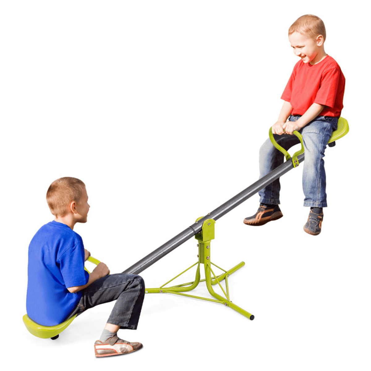 image-Kids 360-Degree Rotating Seesaw, Plastic & Iron, 70.9"x26.4"x27.6", 154LBS
