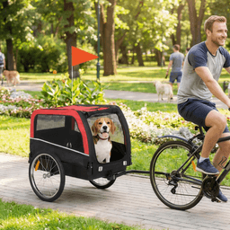 image-Dog Bike Trailer - Durable Steel Frame, 20" Wheels, Easy Assembly