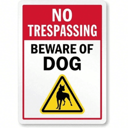 image-CIFbuy Weatherproof Metal Beware of Dog Sign