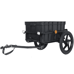 image-2-in-1 Bike Trailer Pushcart - Black with Waterproof Cover and Tow Hitch