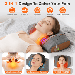 image-3-in-1 Neck Massager Pillow - Memory Foam Heat Therapy