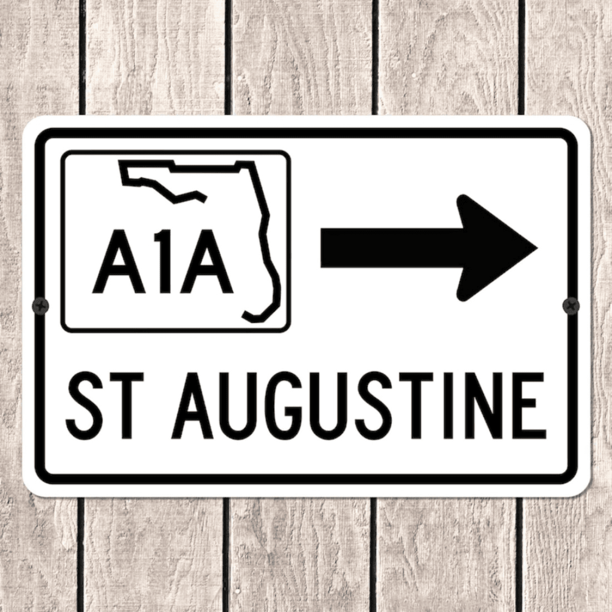 image-St Augustine Florida A1A Highway Road Sign Souvenir Decor 20x30cm Metal