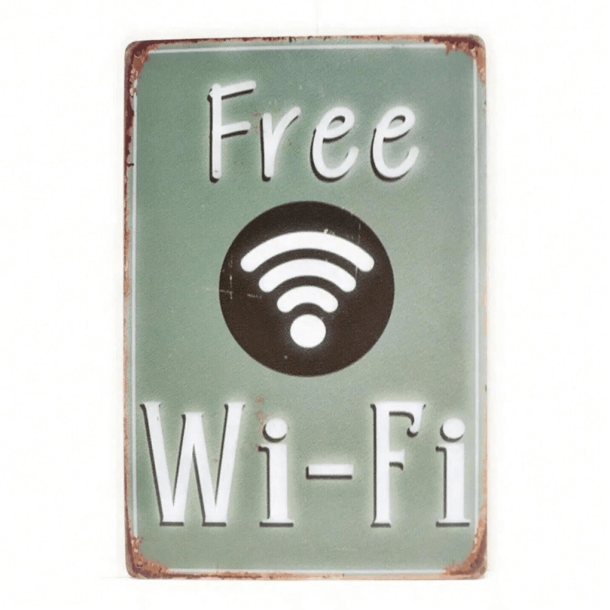 image-Free WiFi Metal Sign - Outdoor Decor for Hotels, Cafes, Bars - Retro Style